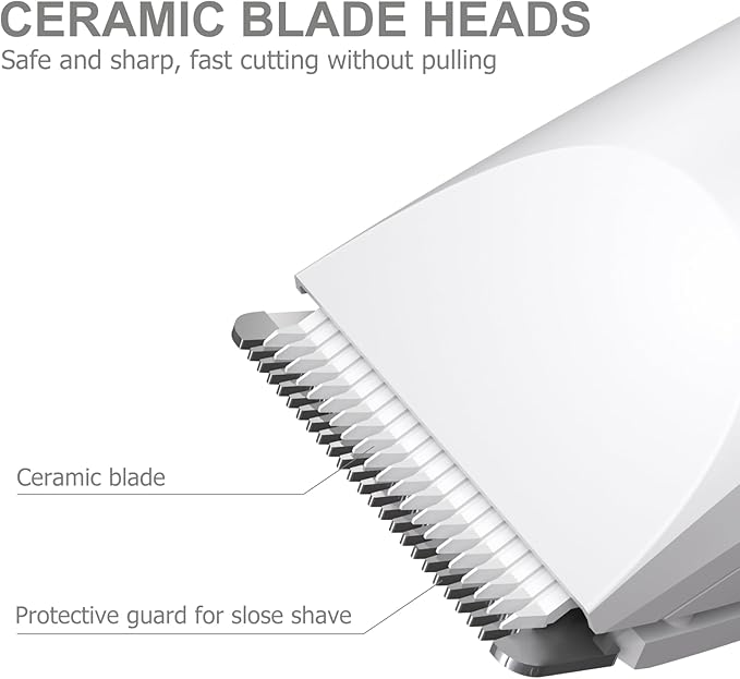 Electric Body Hair Trimmer - Groin Trimmer for Men - Bikini Trimmer Women - Wet/Dry Shaver Groomer, Replaceable Ceramic Blade Heads, USB Recharge Dock, Hygiene Razor, Christmas Gift Wrapping, White