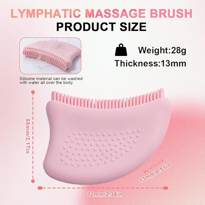 Silicone Face Lymphatic Brush – Ultra Soft Drainage Tool for Puffiness & Contour, Gentle for Daily Use & Sensitive Skin Friendly (1)