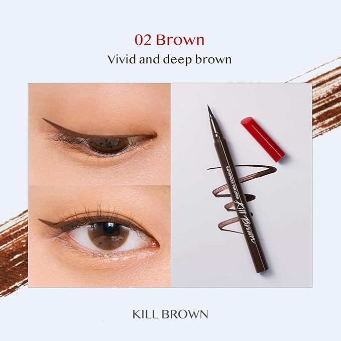 CLIO Superproof Pen Liquid Eye Liner, Precision Tip, Long Lasting, Smudge-Resistant, High-Intensity Color (002 BROWN (NEW))