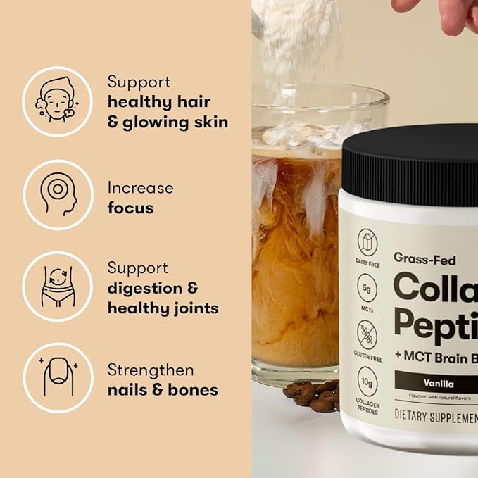 Perfect Keto Collagen Peptides Protein Powder with MCT Oil, Hydrolyzed Collagen, Type I & III Supplement, Gluten Free, Grass Fed, Low Carb, Keto Coffee Creamer, Collagen for Women & Men, Unflavored