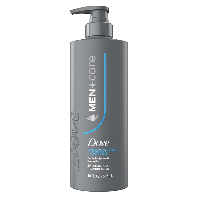 Dove Men+Care Shampoo 1 ct Hydration Fuel to Seal Moisture & Smooth Hair, with Caffeine, 18 FL OZ