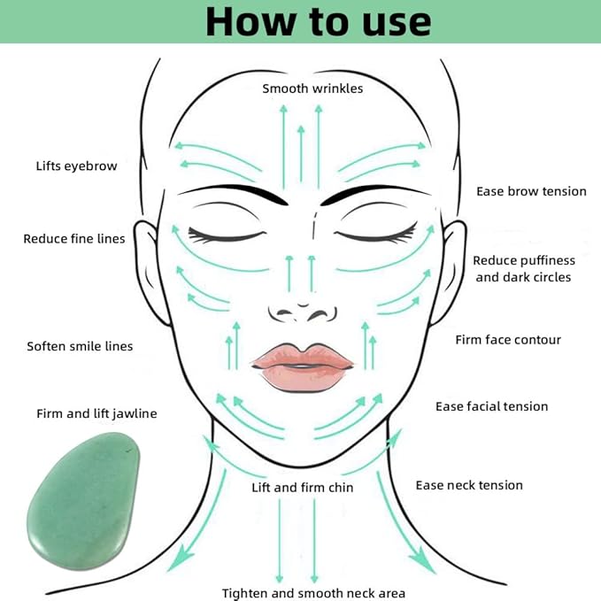 Gua Sha Facials Tools for Eyes Massage Tools Board Natural Jade Stone for SPA Acupuncture Therapy Trigger Point Treatment