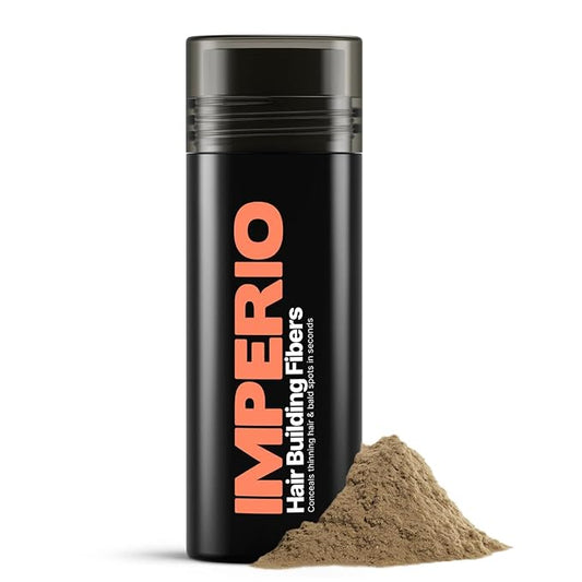 IMPERIO Hair Building Fibers for Thinning Hair - 26g Premium Hair Fibers for Women & Men in Hairdresser Quality - Hair thickening in less than 20 seconds (Light Brown)