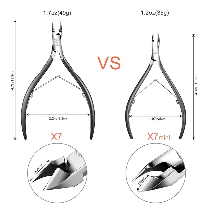 Cuticle Nippers Salon Grade for Manicurist Extremely Sharp Effortless Cuticle Trimmer Precise Clippers Pedicure Manicure Nail Care Tool, opove X7 mini, Space Gray