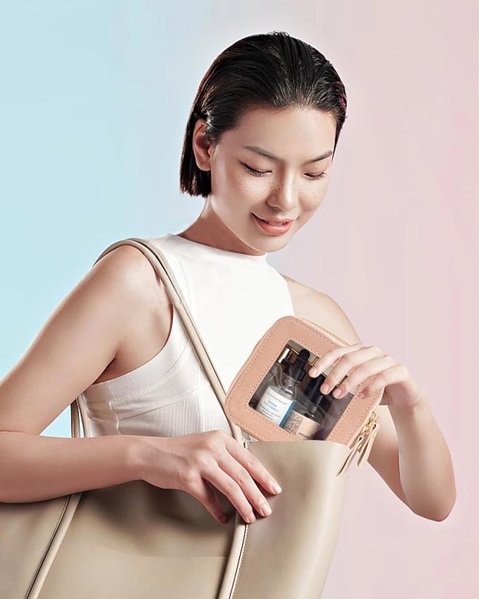 Travel Clear Makeup Bag Set, TSA Approved Cosmetic Bag Case with Zipper Portable Makeup Pouch Toiletry Bag Traveling Cosmetic Organizer Storage Bag Car Organizer Car Essentials