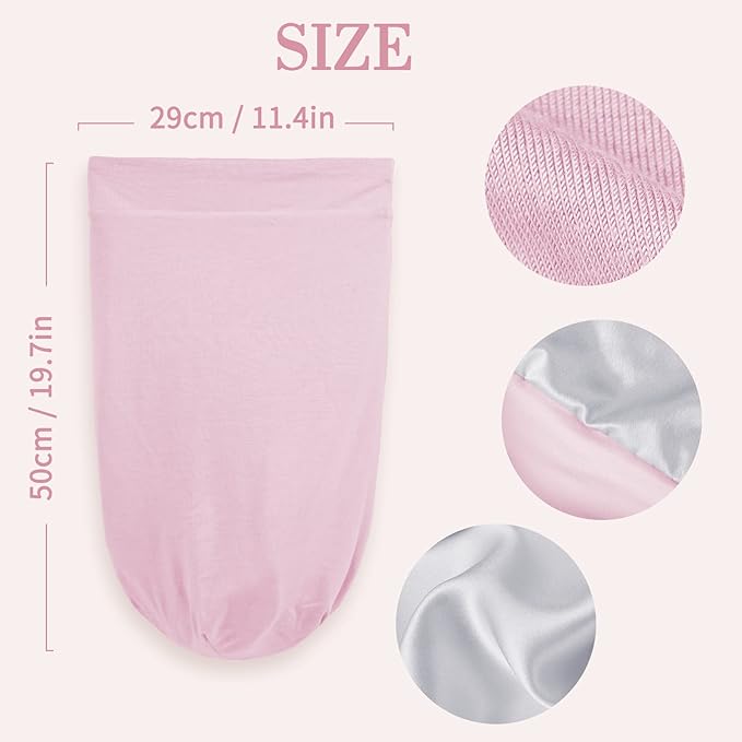 Fittia Long XL Silk Satin Bonnet for Braids, Dreadlocks for Curly Hair Sleeping, Large Silk Sleep Cap for Black Women Men Frizzy Hair