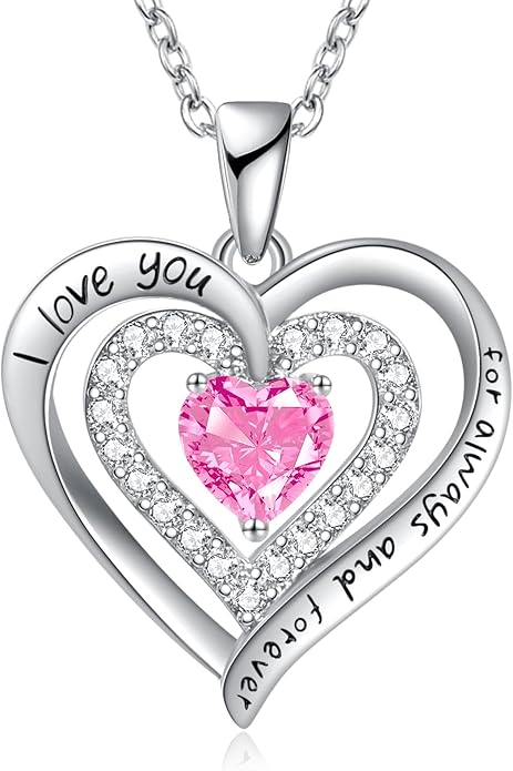 REDBEE Necklaces for Women Birthstone Heart Necklace Jewelry for Wife Girlfriend Woman Necklace