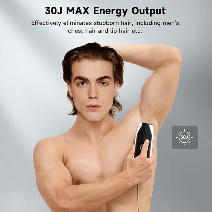 JOVS Laser Hair Removal, 37°F Painless Hair Removal Device with Sapphire Ice-Cooling, 3 in 1 Hair Removal & Skin Rejuvenation for Women and Men, 8 Modes Skin Care for Whole Body, Touch Screen, White