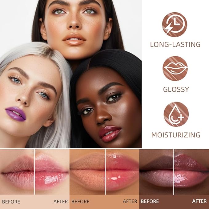 evpct Nourishing Moisturizing Tinted Lip Balm for A Sheer Tint of Color, Softens Smooths Hydrates Moisturizes, Lip Care Gloss Plumper Stain for Women Dry & Chapped Lips, 03# PEACH (0.21 Ounze)