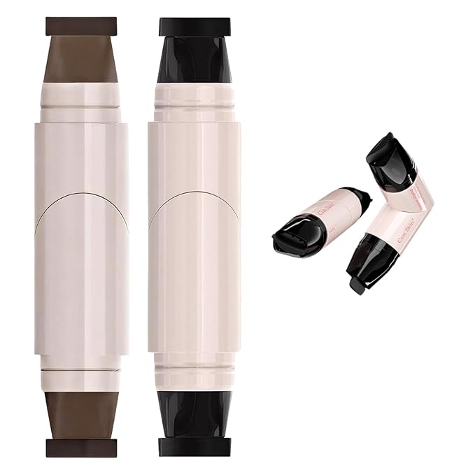 2PCS Gel Eyeliner Pencil Set with Foldable Eyeliner Stamp, Waterproof & Smudge-Proof Winged Liner Tool, Easy Perfect Wing Makeup for Beginners & Pros