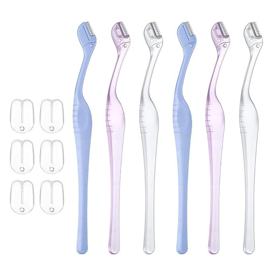 6 Pcs Eyebrow Razor for Women, Mini Eyebrow Razor Trimmer Small Face Razors Lip Hair Remover with Precision Cover Face Razors Eyebrows Shaver Shaving Removal Tool for Women Makeup FaceCare Tool
