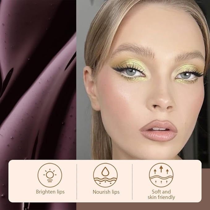 FeiCuiYun 2Pcs Peel Off Matte Liquid Lip Gloss Stain-Lip Liner with Tweezer, Peel Off Lip Stain, Long Lasting & Waterproof Lipstick Tattoo, Transfer-Proof Lip Gloss for All Skin Types (04#+06#, 2Pcs)