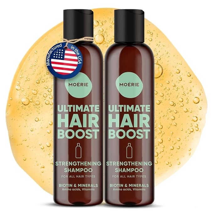Moerie Ultimate Hair Growth Shampoo – For Longer, Thicker, Fuller Hair - Vegan Friendly Volumizing Hair Products – Paraben & Silicone Free – All Hair Types – Reverse Hair Loss – 8.45 fl oz, Double Set