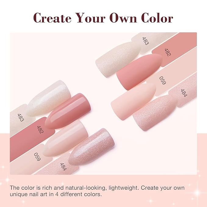 AZUREBEAUTY Dip Powder Nail Kit, 4 Colors Dipping Powder Nude Skin Glitter System Liquid Set Recycling Tray, French Nail Art Base & Top Coat Activator DIY Salon.