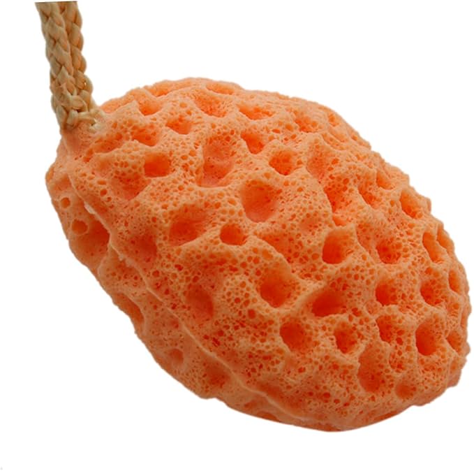 3pcs Sponge Body Bath Shower Exfoliator Hydrophilic Non Cleansing Puff Scrubber for Gentle Exfoliation and Skin Texture Improvement for Daily Use Orange