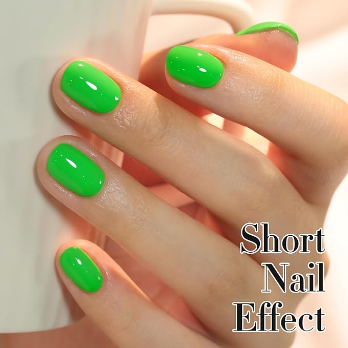 Double Rhythm 15ML Gel Nail Polish Pure Sheer Same Color Same Bottle Soak Off Gel Polish Art Manicure Salon DIY at Home for Women (Bright Green-A1042)