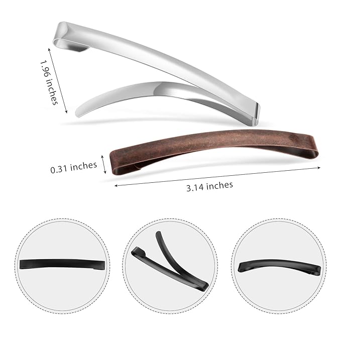 Hotop 30 Pieces Open Center Metal Barrettes Anti-slip Metal Hair Clip for Women, Assorted Colors(Slide Barrette,Black, Silver, Brown)