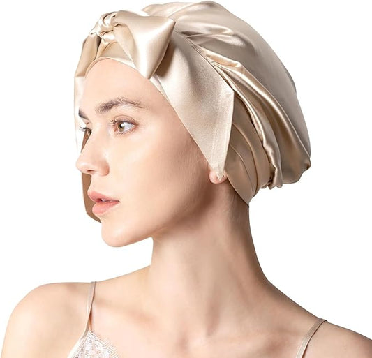 DAISYSILK 100 Pure Mulberry Silk Hair Bonnet for Sleeping Silk Hair Wrap for Women