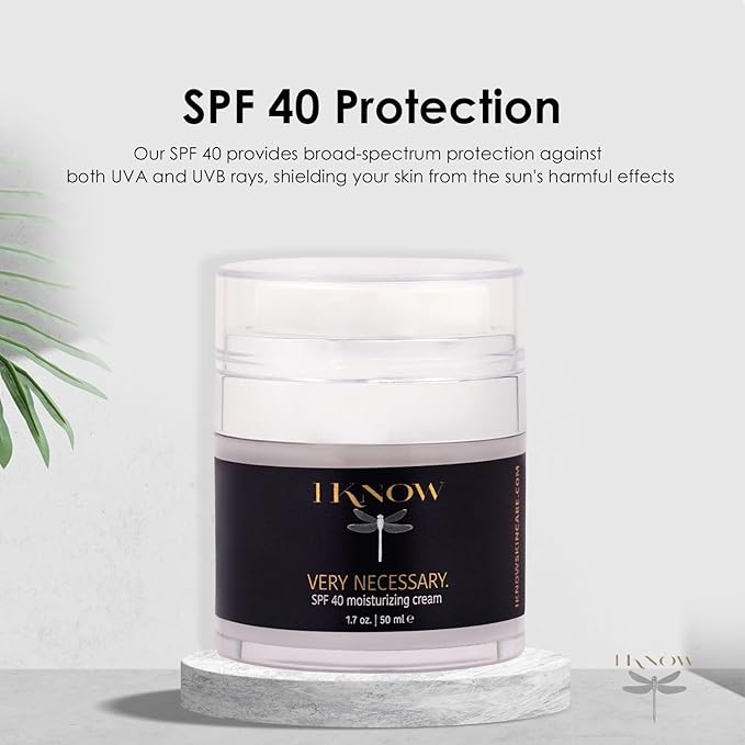 IKNOW VERY NECESSARY Broad Spectrum SPF 40 Skincare, Sun Protection Cream for UV Protection, Broad Spectrum SPF 40 Moisturizer Lotion for Pro-Aging, Spf 40 Facial Moisturizer and Sunblock