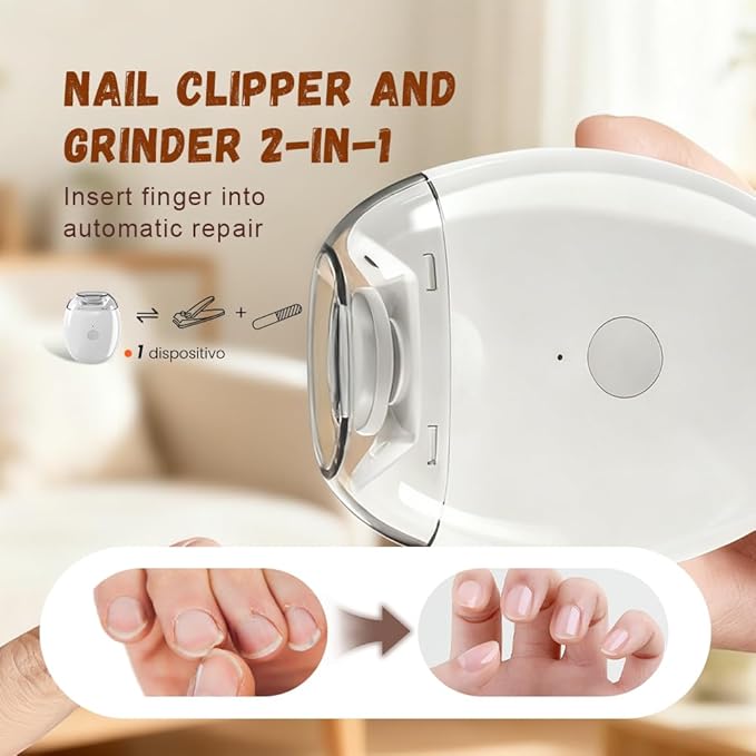 Automatic Electric Nail Clipper, 2026 New Universal Automatic Fingernail Grinder, Automatic Nail Trimmer with Light and Nail Scraps Storage, Electric Toenail Clippers for Seniors Adults (3 PCS)
