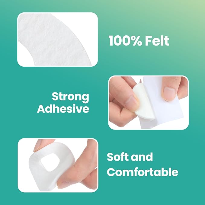 Welnove 84pcs Callus Pad with Water-Resistant Self-Stick Adhesive, Protects Foot, Heel and Toes from Rubbing and Friction,Oval Shape Design,Reduce Pressure and Friction from Shoes Rubbing-White