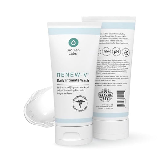 Daily Intimate Wash for Women & Men - Fragrance-Free pH Balance Cleanser w/Boric Acid, Hyaluronic Acid & Vitamin E for Odor Control & Hydration - Male & Feminine Wash, Hygiene Care - 6 fl oz