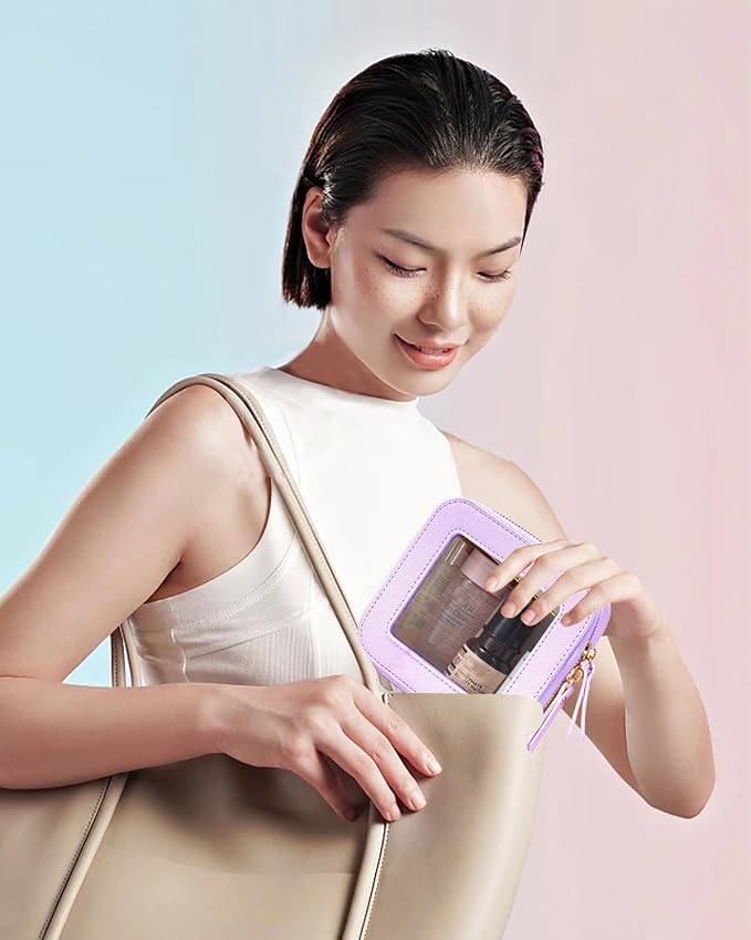 Travel Clear Makeup Bag Set, TSA Approved Cosmetic Bag Case with Zipper Portable Makeup Pouch Toiletry Bag Traveling Cosmetic Organizer Storage Bag Car Organizer Car Essentials