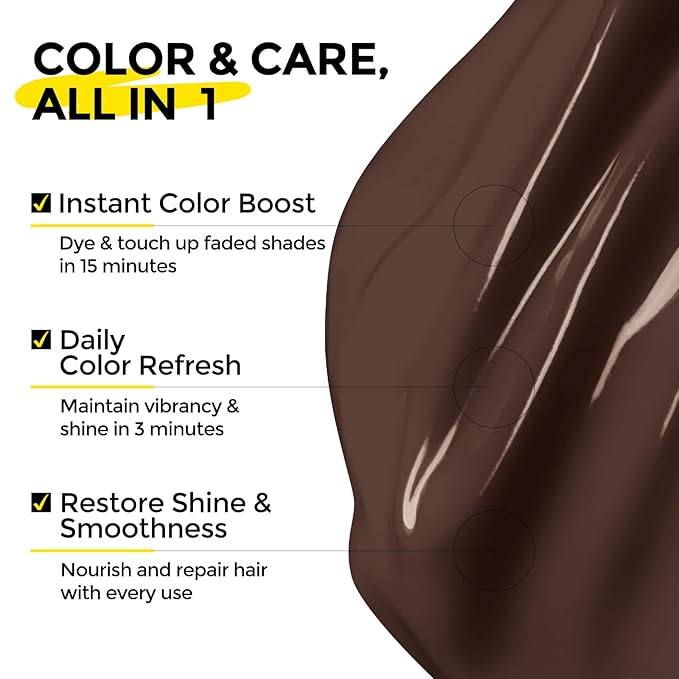 COLORLOMO Semi Permanent Hair Color - 6 oz Color Depositing Conditioner with Shea Butter & Almond Oil- Color Conditioner Depositing Hair Mask - Vegan, Paraben, Ammonia & Sulfate Free -Mocha