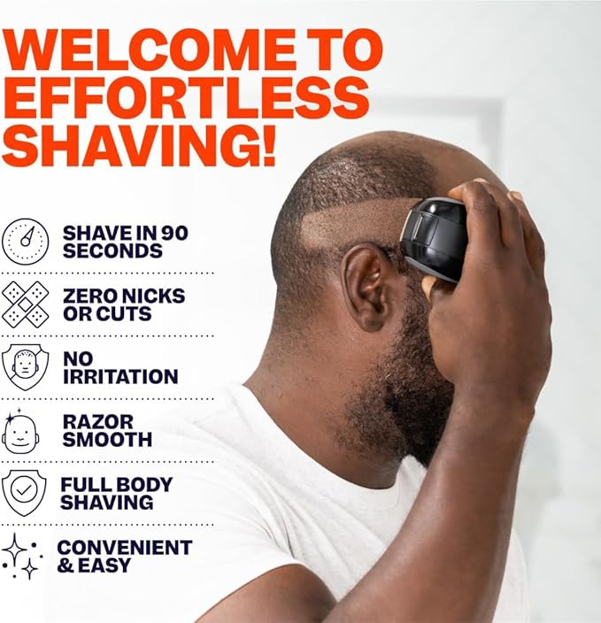 Freebird FlexSeries Electric Head & Body Hair Shaver, Mens Cordless Rechargeable Wet & Dry Skull, Bald Head, Back, Groin Waterproof Razor (FlexSeries, Shaver Kit with Travel Case)