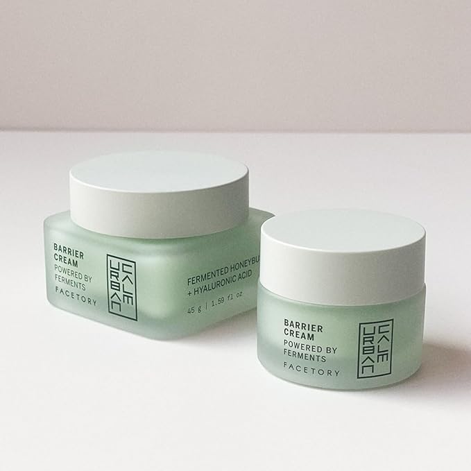 FACETORY Urban Calm Barrier Cream Hydrating Face Moisturizer with Hyaluronic Acid, Fermented Honeybush Daily Moisturizer Face Cream for Aging, Oily, Dry, Sensitive Skin, Mini Travel Lotion 0.5 Fl Oz