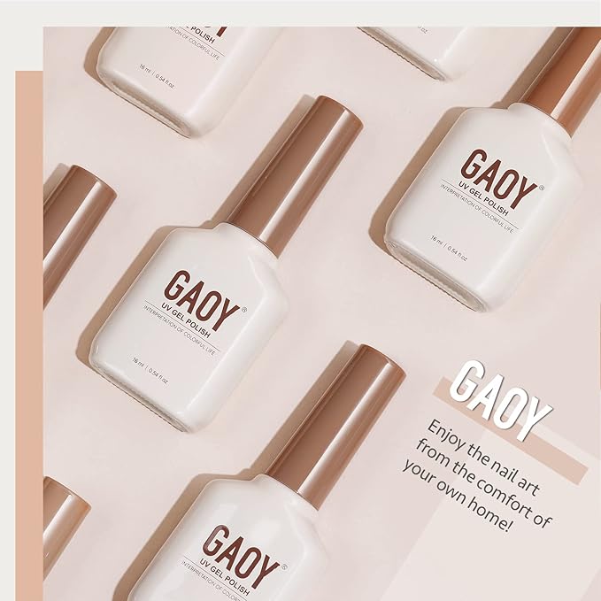 GAOY Nude Gel Nail Polish, 16ml Soak Off Milky Peach, Art DIY Manicure at Home, UV Light Cure Color 1507
