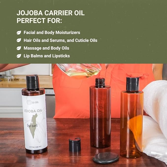 Nature Packaged Jojoba Oil - Direct from EIR Oils' Farm in Israel - 100% Pure Carrier Oil for Hair, Face, and Skin - Hand-Picked, Cold-Pressed Carrier Oil (1 Gallon)