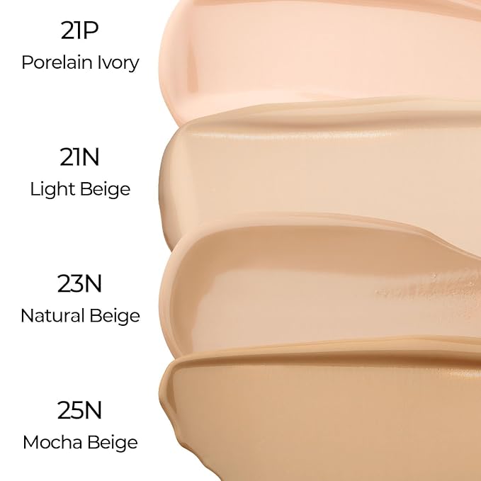 LOVB LOVB Natural Cover Glow Cushion Foundation | Satin Radiant Finish | Korean Foundation Makeup | Long-Lasting Natural Coverage | for All Skin Types 0.42 oz. (21N Light Beige)