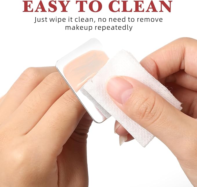 2PCS Nail Art Palette Stainless Steel Makeup Mixing Palette Ring Nail DIY Art Design Paint Color Mixing Metal Tool