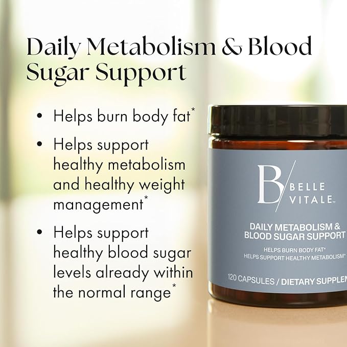 BODi Belle Vitale Daily Metabolism Support – Helps Support Healthy Weight & Fat Metabolism with Sinetrol, Chromax & Reducose, 120 Capsules