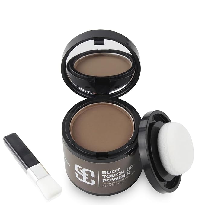 SOVONCARE Hairline Powder - Root Touch Up & Gray Hair Concealer for Men and Women, Instantly Covers Thinning Hair and Bald Spots, Natural-Looking Coverage Brown 0.35 oz