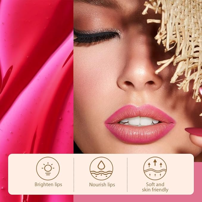 FeiCuiYun 2Pcs Peel Off Matte Liquid Lip Gloss Stain-Lip Liner with Tweezer, Peel Off Lip Stain, Long Lasting & Waterproof Lipstick Tattoo, Transfer-Proof Lip Gloss for All Skin Types (00#+02#, 2Pcs)