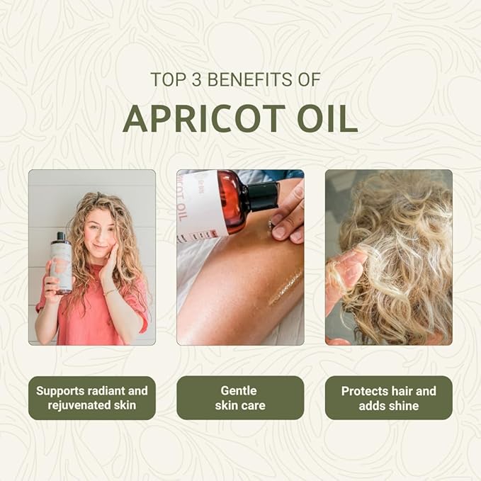 Nature Packaged Apricot Kernel Oil - Direct from Spain and Turkey - 100% Pure Carrier Oil for Hair, Face, and Skin - Cold-Pressed Carrier Oils - (16 oz) 1 Pack