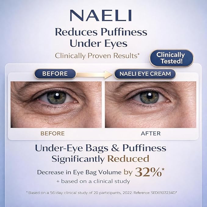 NAELI Eye Cream for Dark Circles, Puffiness & Wrinkles with Anti Aging Apple Stem Cell & Peptide Complex - Reduces Fine Lines, Diminishes Bags & Restores Under Eye, 15ml