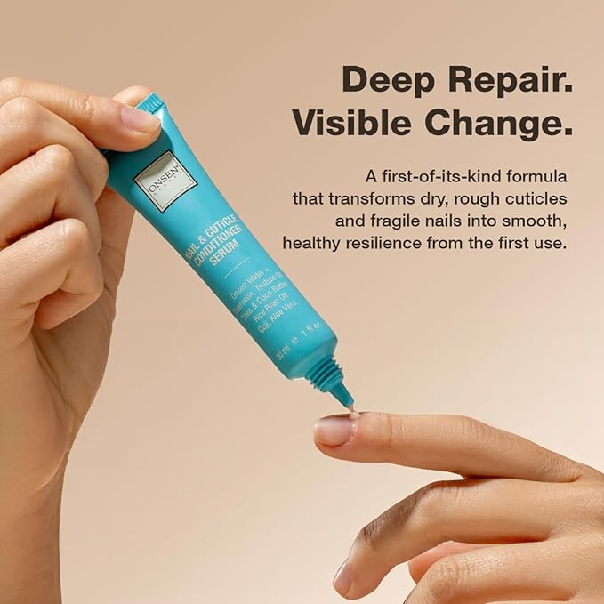 Onsen Nail & Cuticle Cream Treatment w/Japanese Tsubaki, Jojoba & Lavender Oil, Shea Butter – Strengthens Nails, Softens Cuticles - Daily Repair Care (1 Count/30 ml)