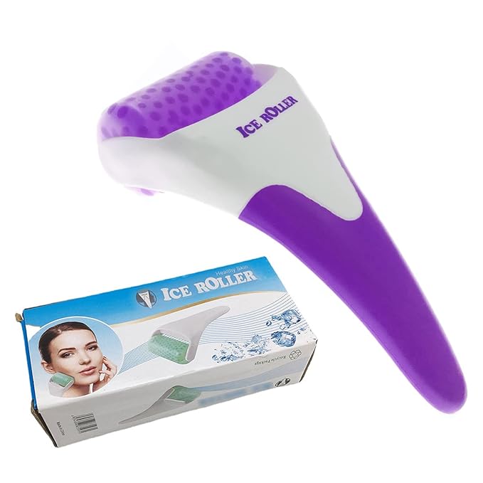 Ice Roller for Face,Cold Facial Massager for Eye Puffiness,Skin Care Tools for Migraine Relief and Blood Circulation (Purple)