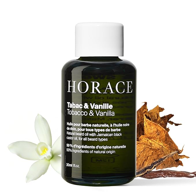 HORACE Tobacco & Vanilla Beard Oil for Men - Conditioner with Argan Oil - Gentle Beard Care for All Skin Types - Woody, Sweet Scent, 1 fl.oz