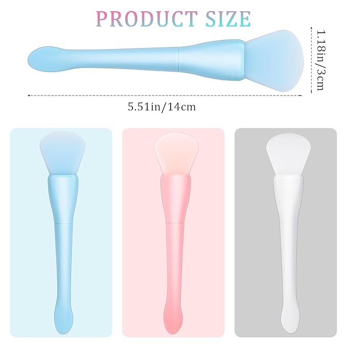Face Mask Applicator,3 Pack Soft Silicone Face Mask Brushes Double Head Facial Mud Mask Applicator Cream Spoon Beauty Tools for Apply Cream,Lotion