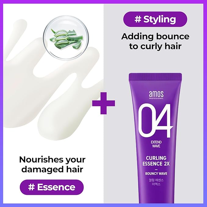 AMOS PROFESSIONAL Curl Defining Cream 5.1oz (150ml) | Hydrating Hair Serum for Moisturized Curls and Healthy Waves | Korean Curl Defining Cream with Citrus Green Floral Fragrance