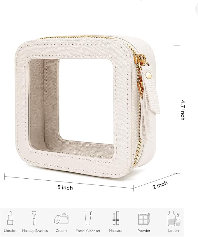 Travel Clear Makeup Bag Set, TSA Approved Cosmetic Bag Case with Zipper Portable Makeup Pouch Toiletry Bag Traveling Cosmetic Organizer Storage Bag Car Organizer Car Essentials