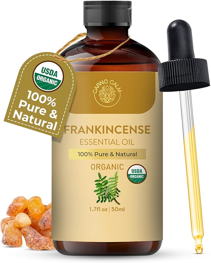 Frankincense Essential Oil | USDA Certified Organic Frankincense Oil | for Skin and Hair | Woody and Earthy Aroma |1.7 fl. Oz