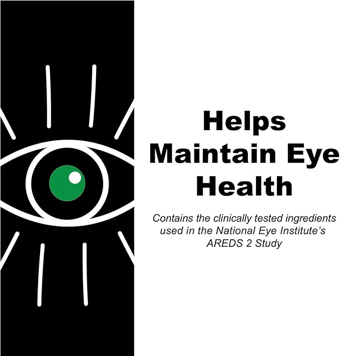 AREDS 2 SoftGels, 500 mg Vitamin C, 400 IU Vitamin E, 10 mg Lutein, 2 mg Zeaxanthin, 80 mg Zinc, 2 mg Copper - Supports Eye Health - 120 Mini SoftGels (Two Month Supply)