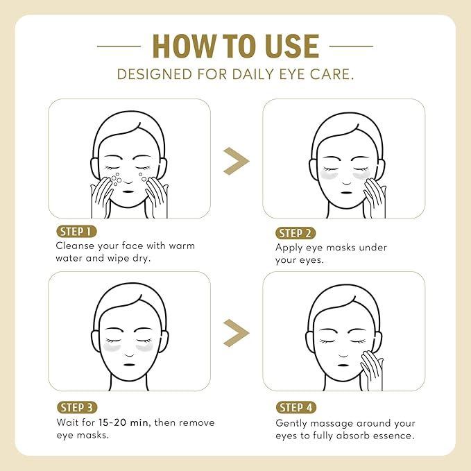 Yeokoe Under Eye Patches for Dark Circles,Puffy Eyes,20 Pairs Face Masks SkinCare With Collagen and Retinol for Anti wrinkles Smooth Fine Lines