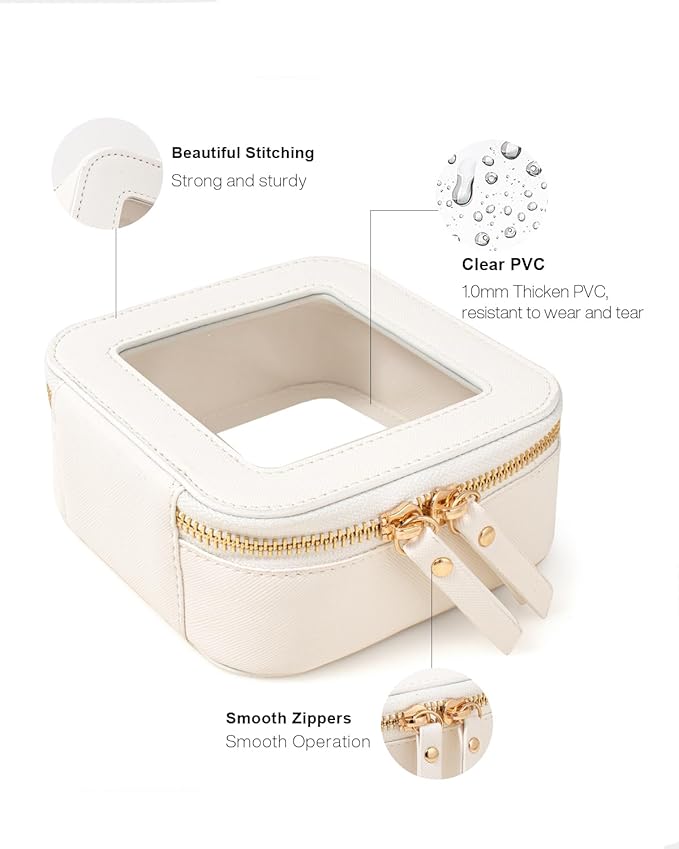 Travel Clear Makeup Bag Set, TSA Approved Cosmetic Bag Case with Zipper Portable Makeup Pouch Toiletry Bag Traveling Cosmetic Organizer Storage Bag Car Organizer Car Essentials