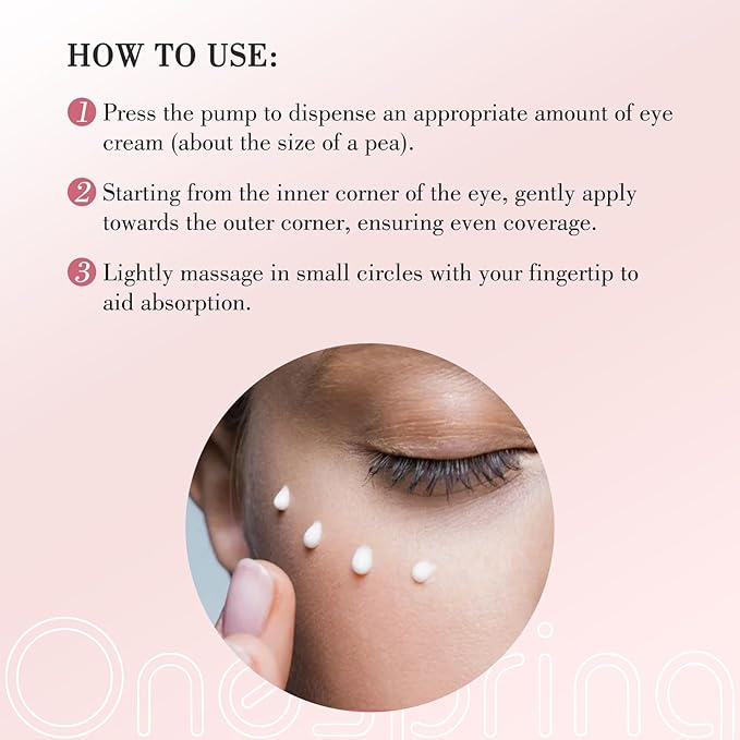 Onespring Eye Cream, Under Eye Cream with Caffeine + Hyaluronic Acid + Vitamin E, for Puffiness, Wrinkles & Fine Lines, Daily Cream for Moisturizing and Hydrating, Skin Care for Face, 1.05 Fl Oz